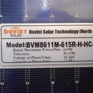 Panel solar bifacial Boviet Solar 615w's photo #1