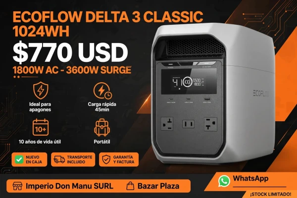 ESTACIÓN DE ENERGÍA PORTÁTIL ECOFLOW DELTA 3 CLASSIC's foto | Don Manu |  BizneCubano