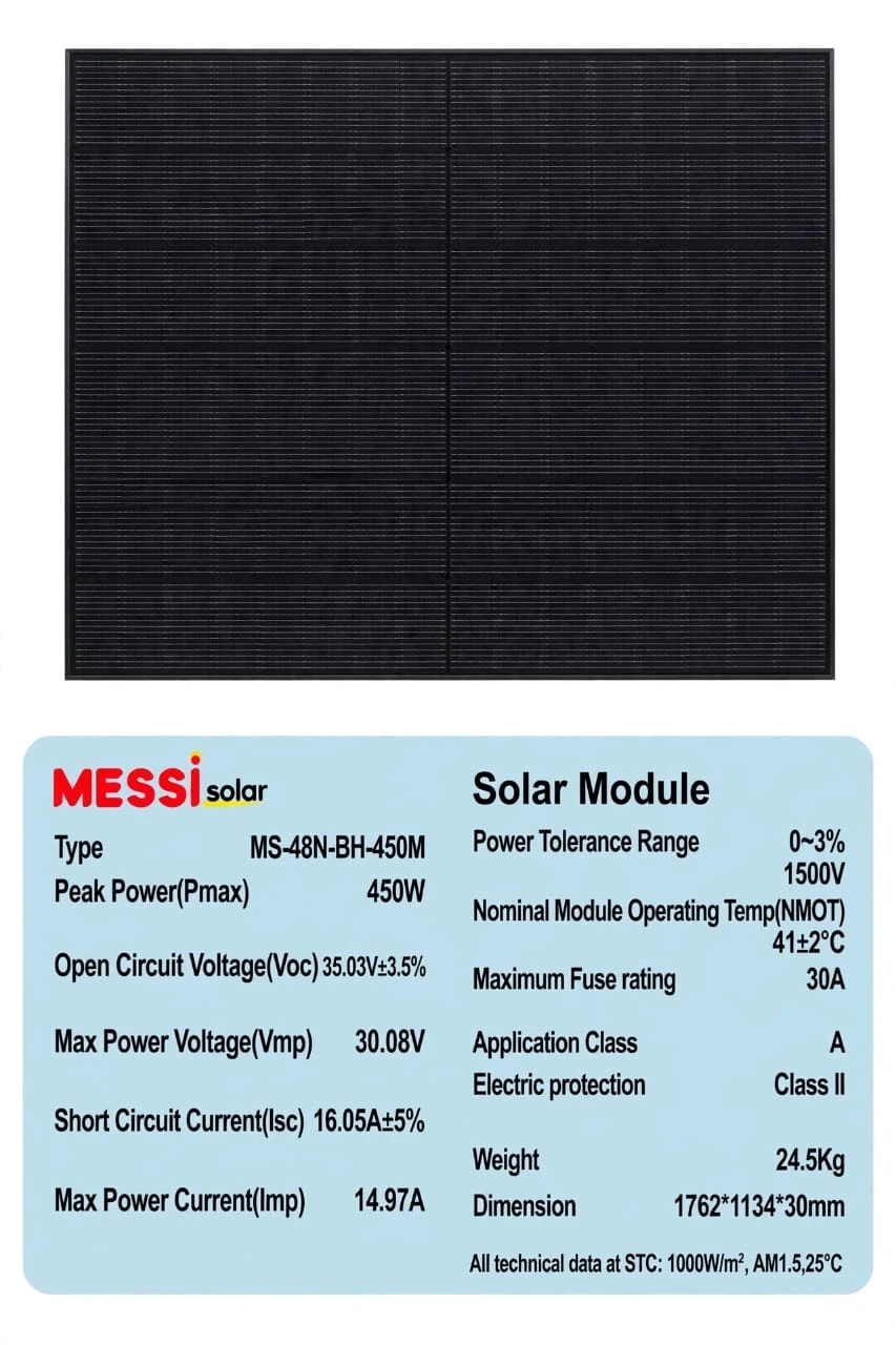 Panel solar bifacial Messi 450w's foto | Don Manu |  BizneCubano