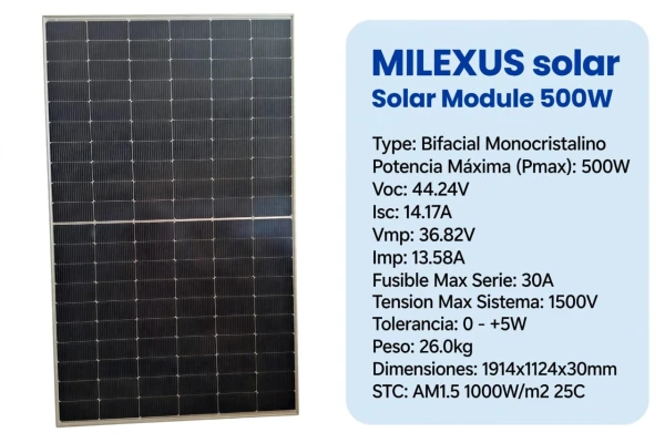 Panel solar bifacial Milexus 500w's foto | Don Manu |  BizneCubano
